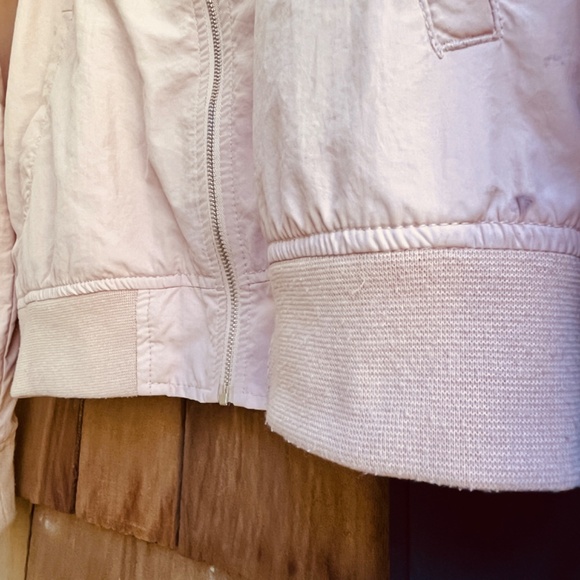 Zara Basic Womens Light Solid Pink Long Sleeve Wind Breaker Jacket Bomper  XS - Picture 9 of 12
